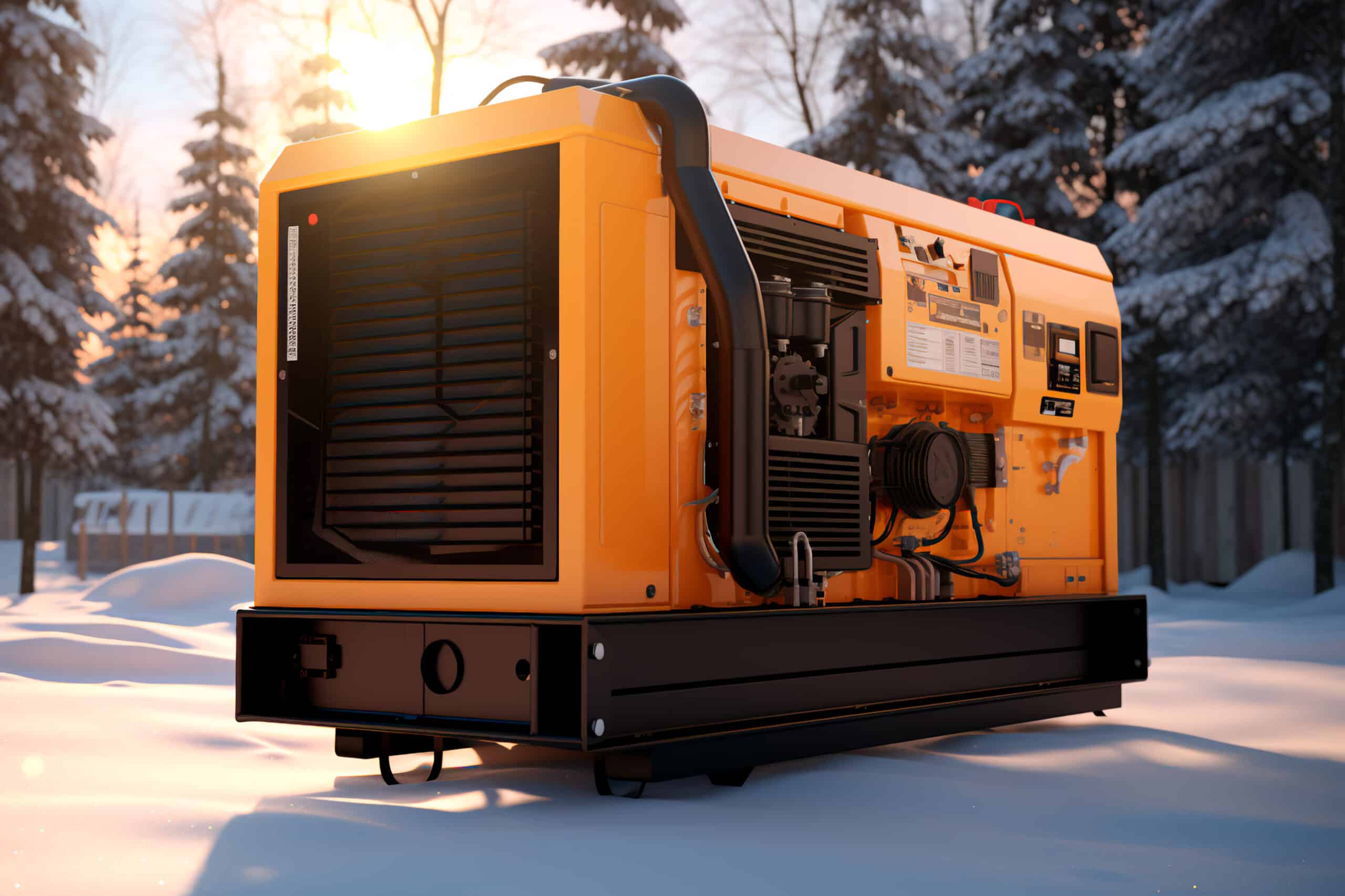 Diesel generator in the snow